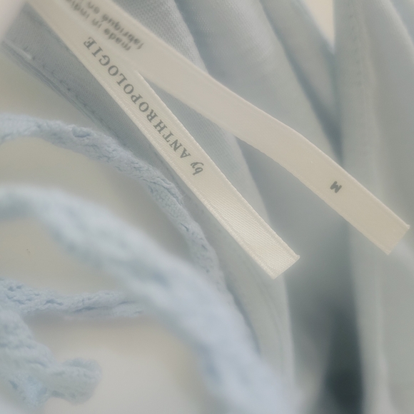 Anthropology Light Blue Assymetrical Boho V-neck Sleeveless Top - Picture 2 of 7